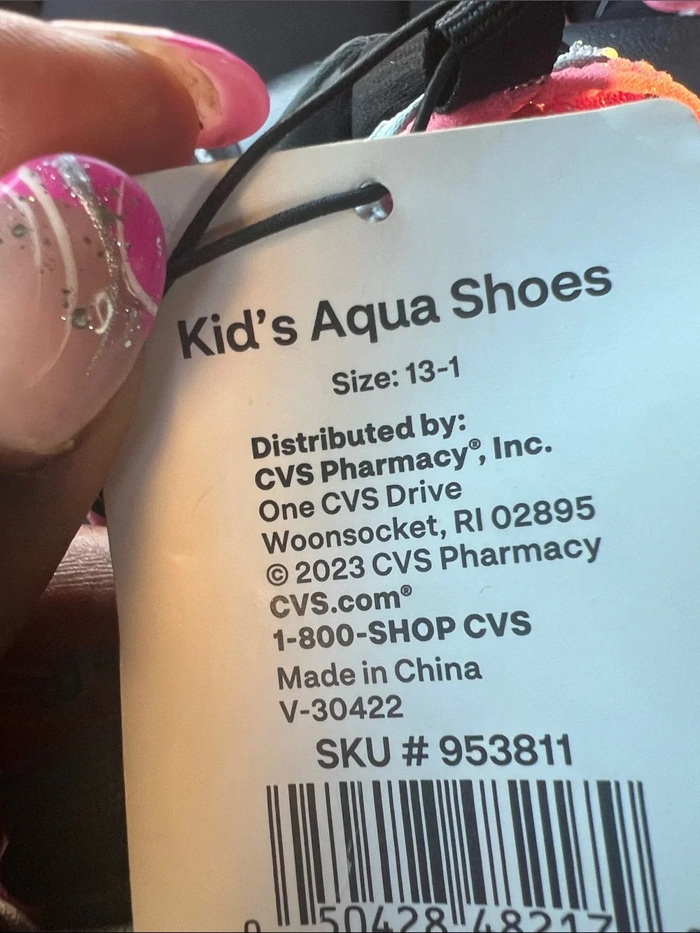 Kids Black and Pink Slip-On Water Shoes